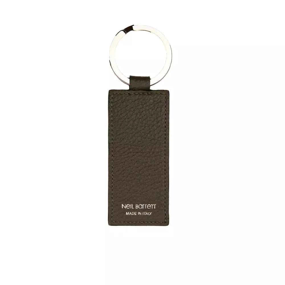 Neil Barrett Green Leather Men Keychain
