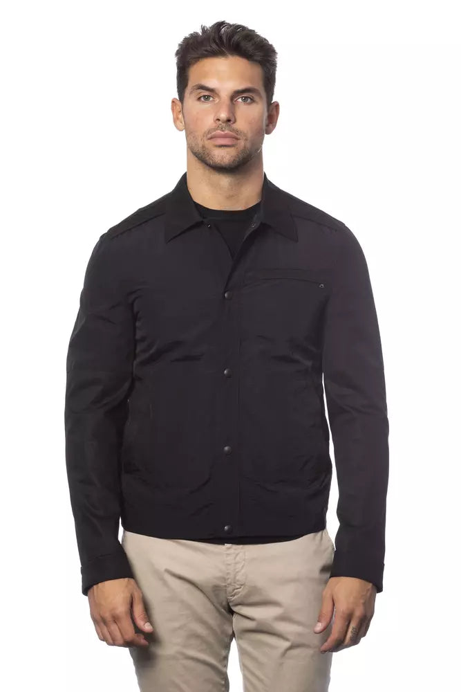 Verri Black Cotton Men's Bomber Jacket