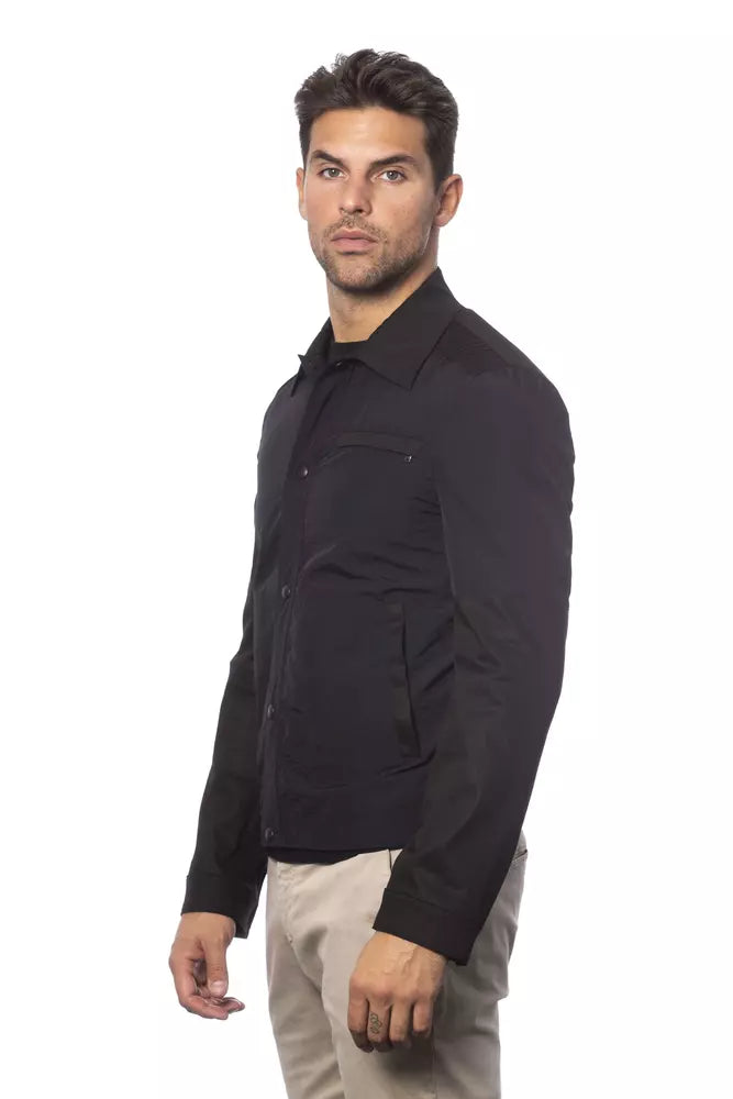Verri Black Cotton Men's Bomber Jacket