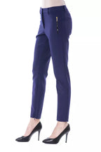 BYBLOS Blue Polyester Women's Slim Fit Pant