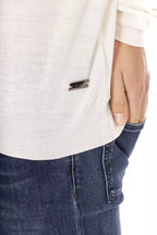 Baldinini Trend White Fabric Men Sweater with Turtleneck Design