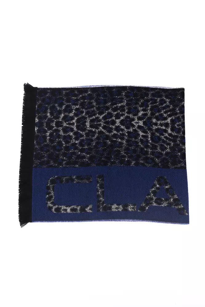 Cavalli Class Blue Wool Men Scarf - Maison Luxe