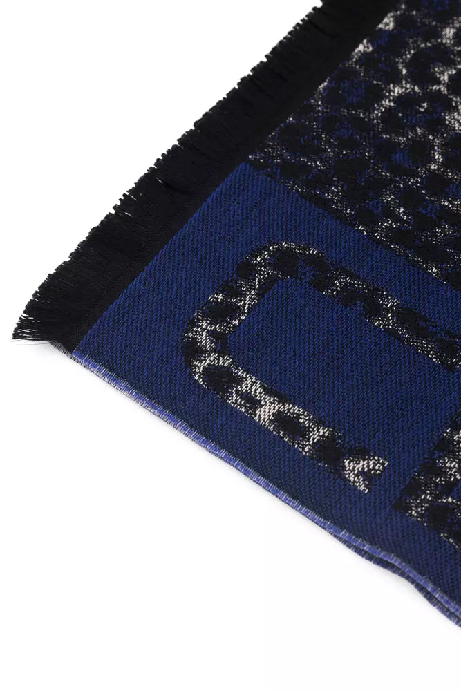 Cavalli Class Blue Wool Men Scarf - Maison Luxe