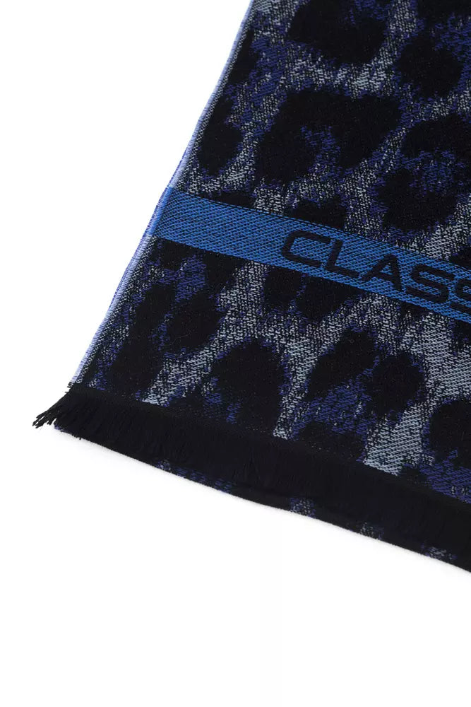 Cavalli Class Blue Wool Men Scarf - Maison Luxe