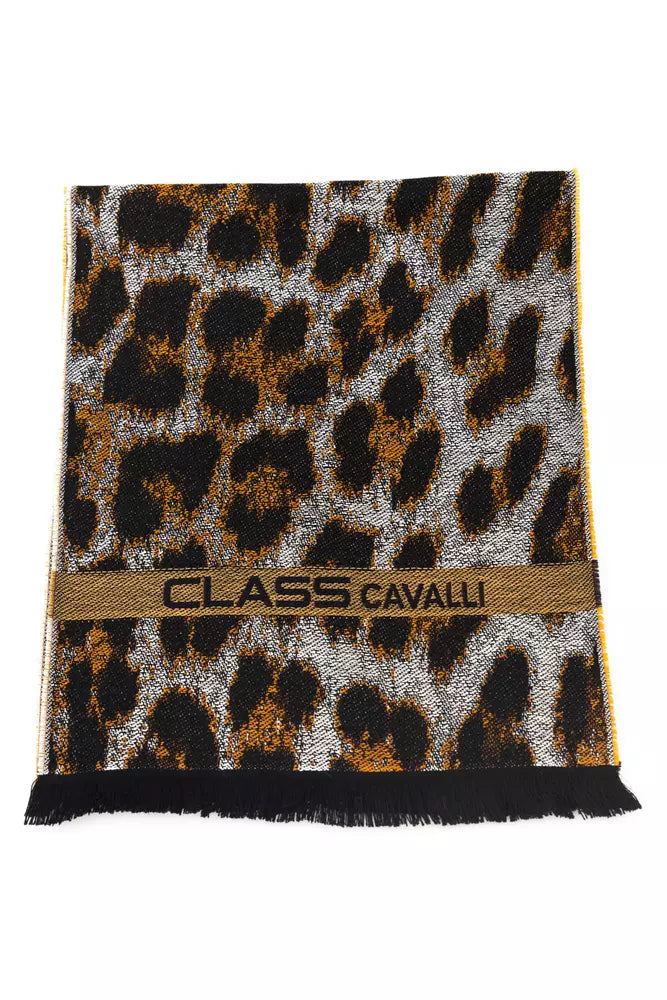 Cavalli Class Brown Wool Men Scarf - Maison Luxe
