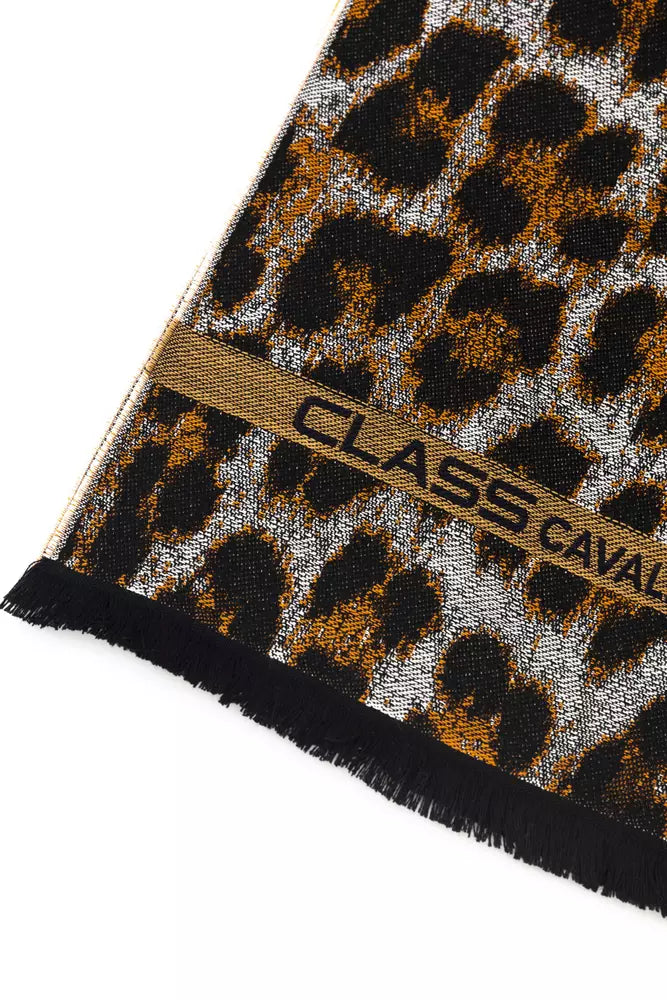 Cavalli Class Brown Wool Men Scarf - Maison Luxe
