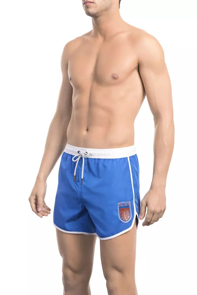 Bikkembergs Blue Polyester Men Swim Shorts
