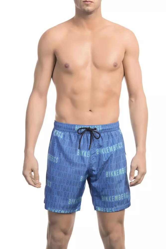 Bikkembergs Blue Polyester Men's Swim Short