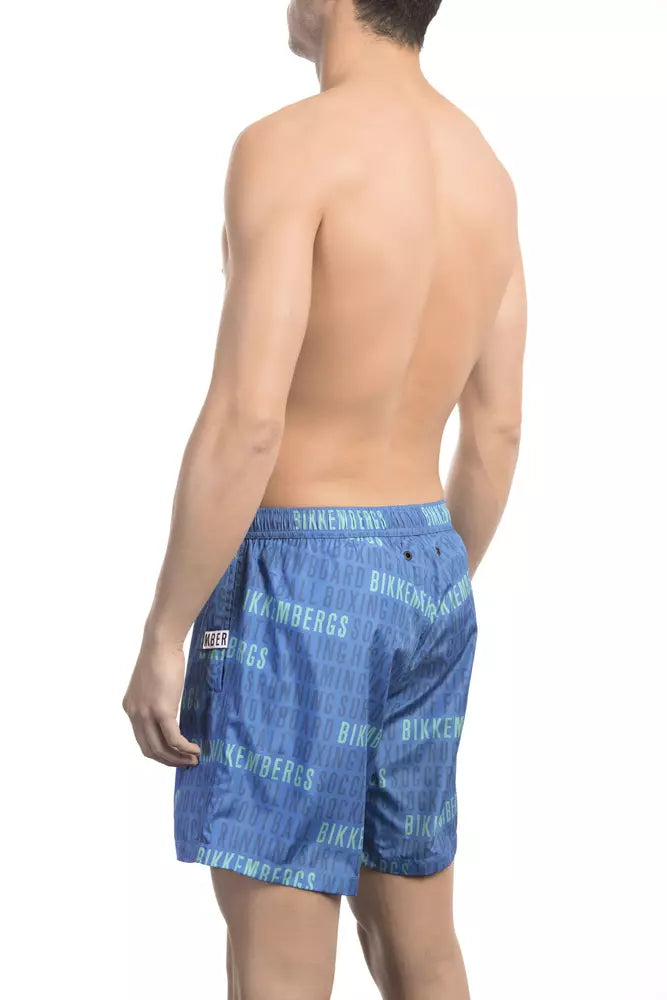 Bikkembergs Blue Polyester Men's Swim Short