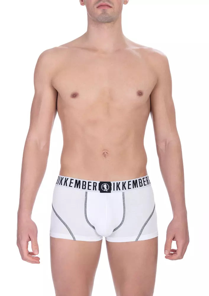 Bikkembergs White Cotton Men's Trunk Twin Pack