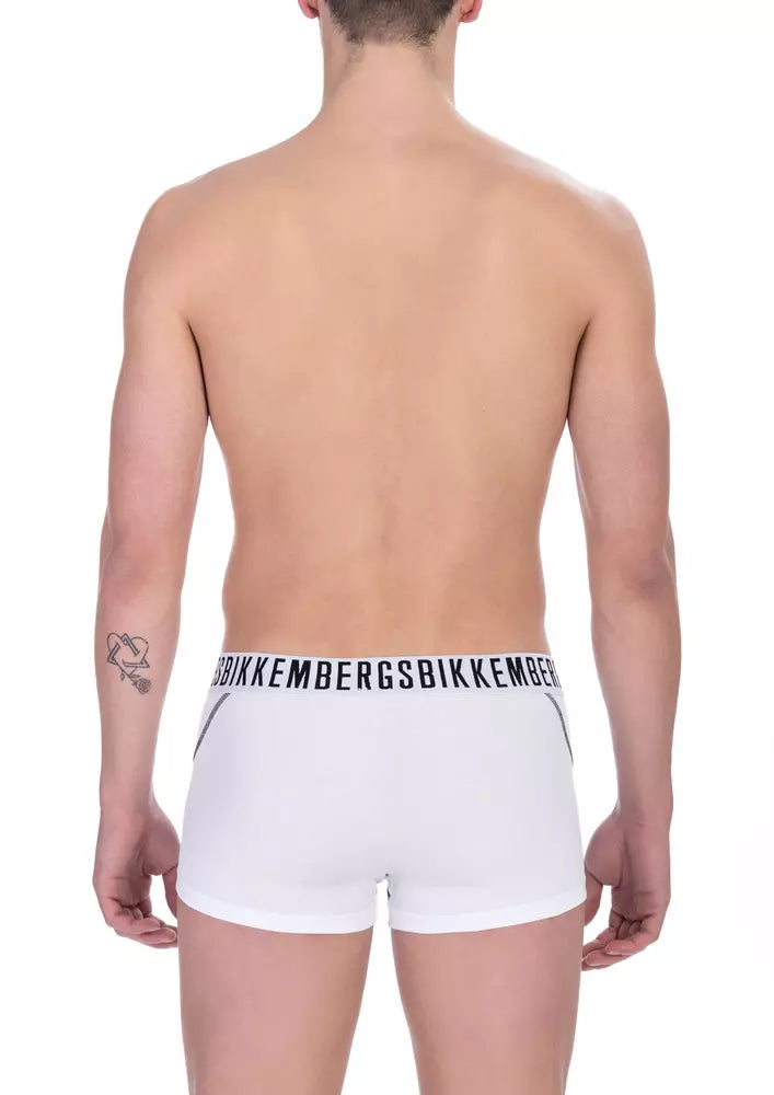 Bikkembergs White Cotton Men's Trunk Twin Pack