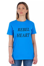 Frankie Morello Light Blue Cotton Women Top