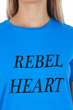 Frankie Morello Light Blue Cotton Women Top