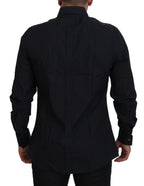 Dolce & Gabbana Black Gold Cotton Slim Fit Dress Mens Shirt