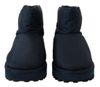 Dolce & Gabbana Blue Nylon Boots Padded Mid Calf Shoes