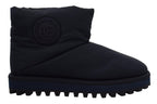 Dolce & Gabbana Blue Nylon Boots Padded Mid Calf Shoes