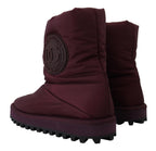 Dolce & Gabbana Bordeaux Nylon Boots Padded Mid Shoes