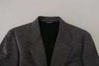 Dolce & Gabbana Gray Wool Stretch Slim Fit Jacket Blazer