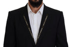 Dolce & Gabbana Black Wool Stretch Slim Fit Jacket Blazer