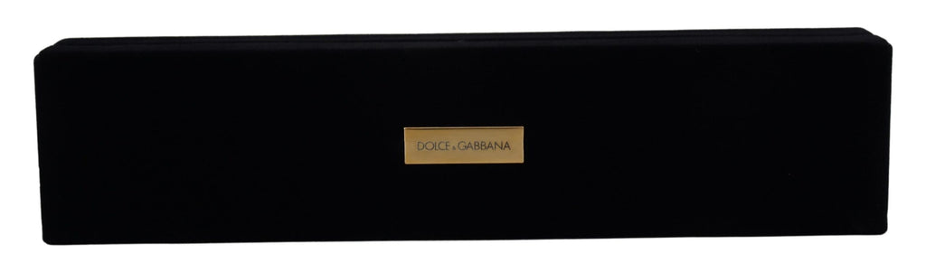 Dolce & Gabbana Black Velvet Logo Plaque Storage Bracelet Jewelry Box - Maison Luxe