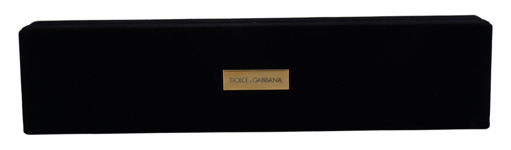Dolce & Gabbana Black Velvet Logo Plaque Storage Bracelet Jewelry Box - Maison Luxe