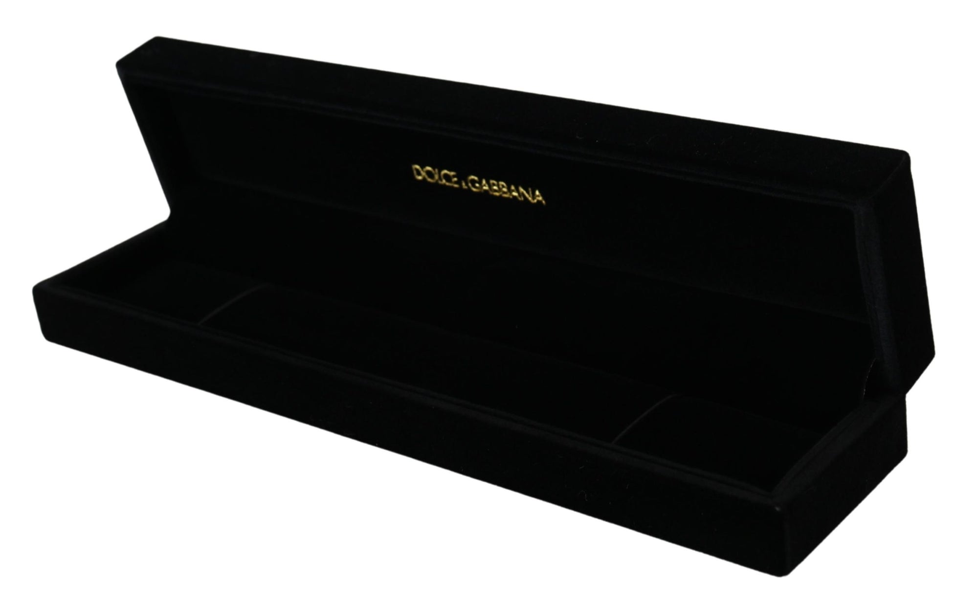 Dolce & Gabbana Black Velvet Logo Plaque Storage Bracelet Jewelry Box - Maison Luxe