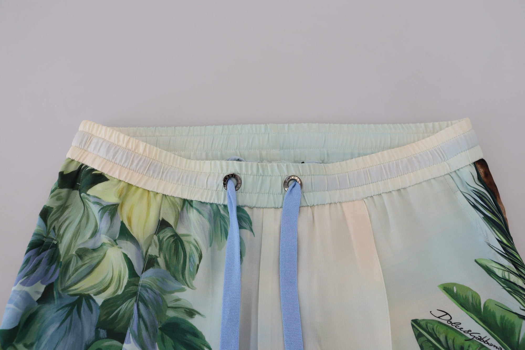 Dolce & Gabbana White Floral Printed Men Jogger Pants