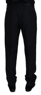 Dolce & Gabbana Black Wool Chino Formal Pants