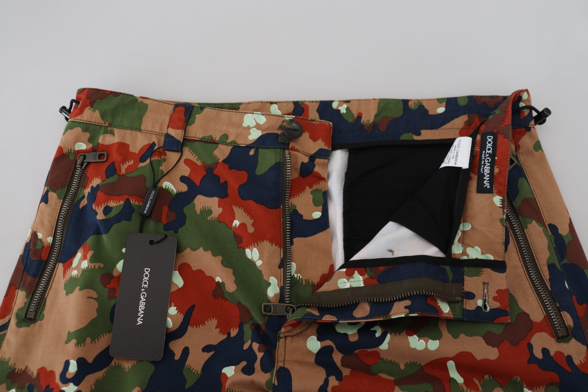 Dolce & Gabbana Multicolor Cotton Camouflaged Cargo Shorts