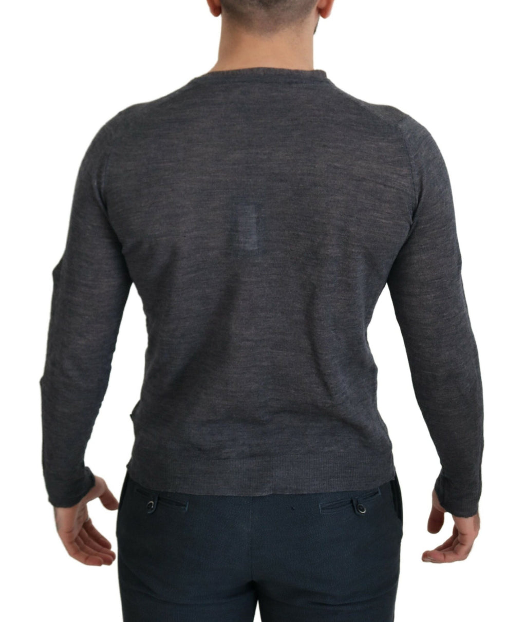 Costume National Gray Crewneck Pullover Sweater