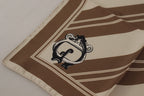 Dolce & Gabbana Brown Stripes DG Logo Square Mens Handkerchief Scarf - Maison Luxe