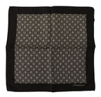 Dolce & Gabbana Black Patterned DG Logo Square Handkerchief Scarf - Maison Luxe