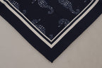 Dolce & Gabbana Blue Seahorse DG Printed Square Handkerchief Scarf - Maison Luxe