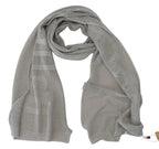 John Galliano Gray Logo Knitted Neck Wrap Shawl Foulard Scarf - Maison Luxe