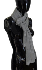 John Galliano Gray Logo Knitted Neck Wrap Shawl Foulard Scarf - Maison Luxe