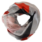 Costume National Gray Red Shawl Foulard Wrap Scarf - Maison Luxe