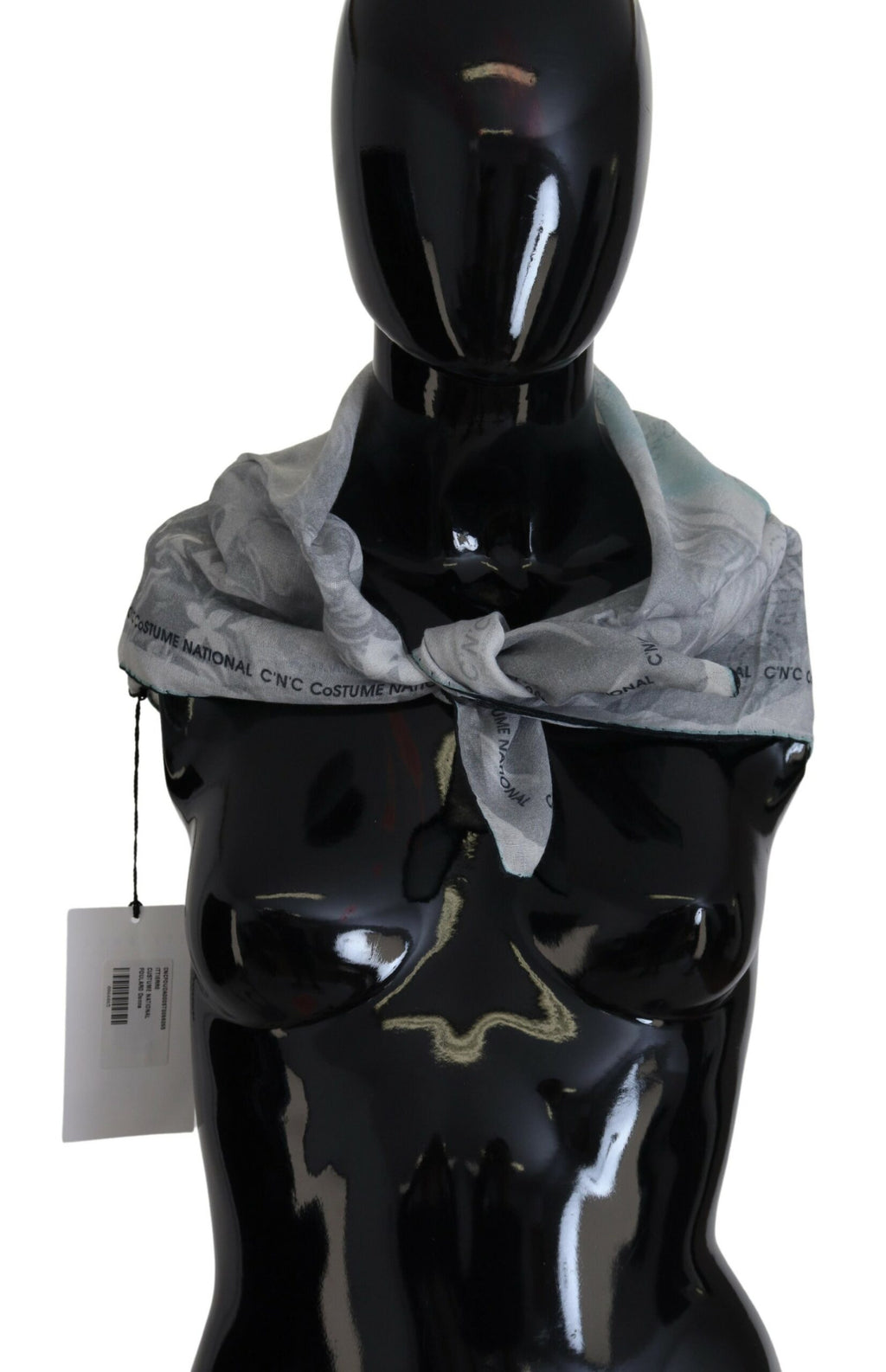Costume National Gray Print Shawl Foulard Branded Scarf - Maison Luxe
