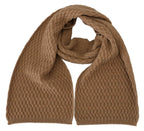Dolce & Gabbana Dark Brown Wrap Shawl Knitted Camel Scarf