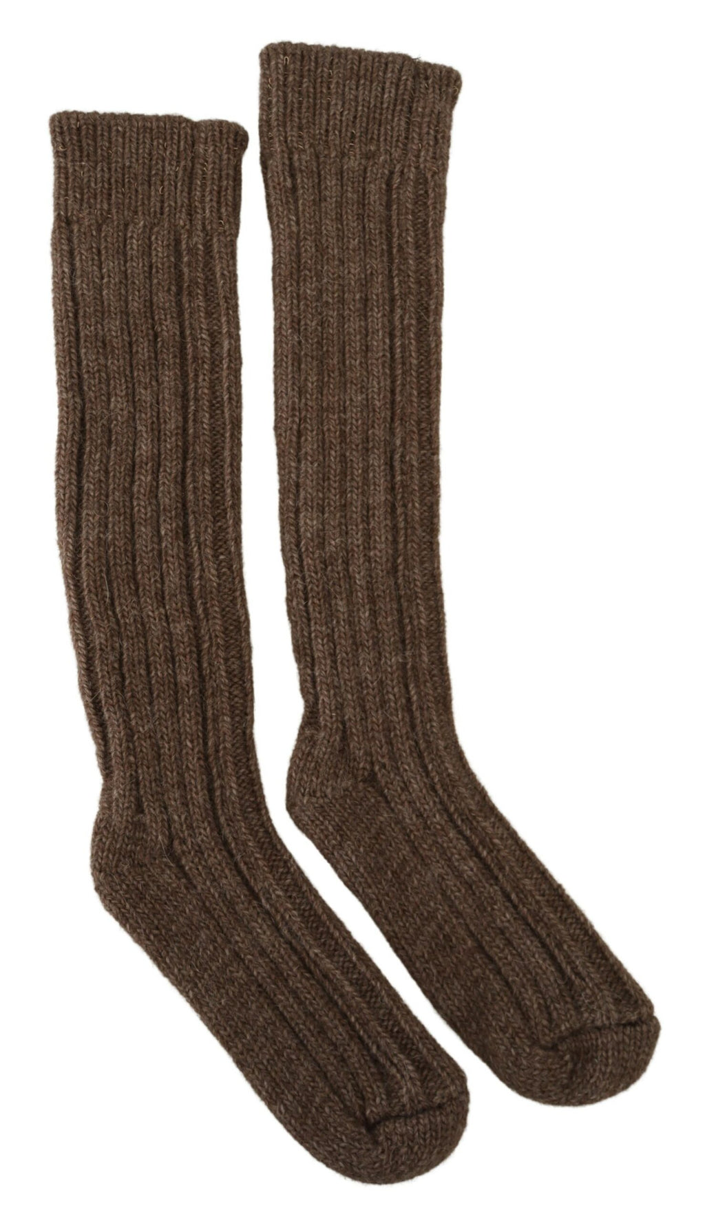 Dolce & Gabbana Brown Wool Knit Calf Long Women Socks