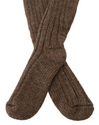 Dolce & Gabbana Brown Wool Knit Calf Long Women Socks