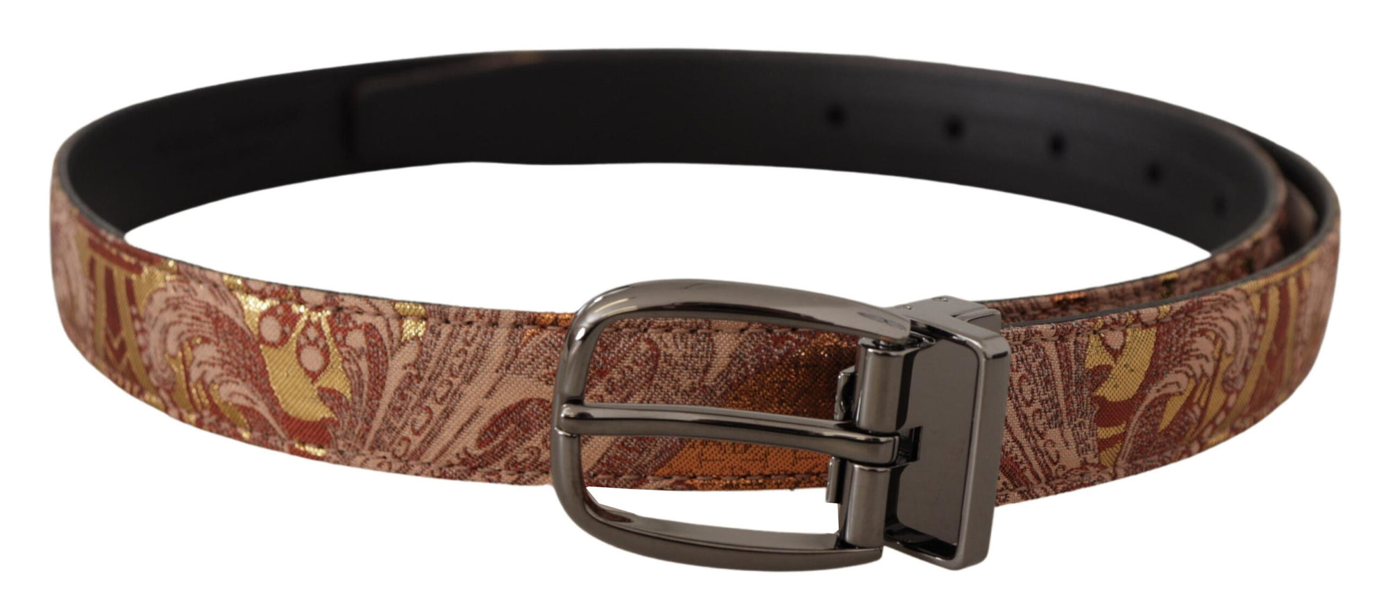 Dolce & Gabbana Multicolor Embossed Leather Black Metal Buckle Belt - Maison Luxe