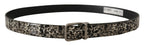 Dolce & Gabbana Black Marble Print Leather Silver Logo Buckle Belt - Maison Luxe