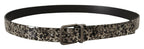 Dolce & Gabbana Black Marble Print Leather Gray Logo Belt - Maison Luxe