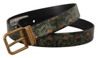 Dolce & Gabbana Multicolor Leather Vernice Pavone Bronze Metal Belt - Maison Luxe