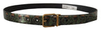 Dolce & Gabbana Multicolor Leather Vernice Pavone Bronze Metal Belt - Maison Luxe