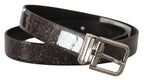 Dolce & Gabbana Black Goccia Glitter Patent Leather Buckle Vernice Belt - Maison Luxe