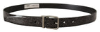 Dolce & Gabbana Black Goccia Glitter Patent Leather Buckle Vernice Belt - Maison Luxe