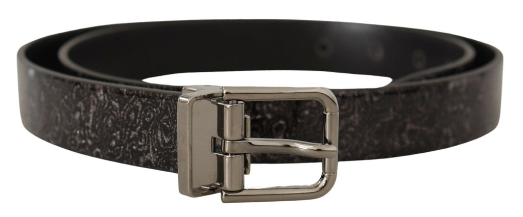 Dolce & Gabbana Black Goccia Glitter Patent Leather Buckle Vernice Belt - Maison Luxe