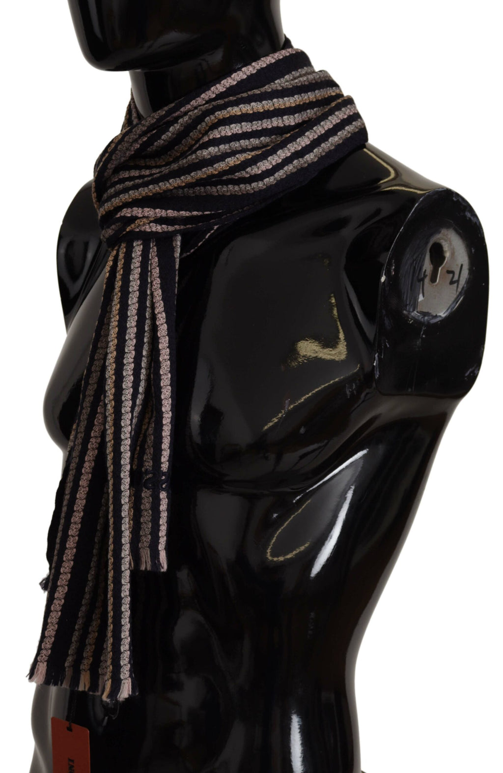 Missoni Multicolor Stripes Wool Knit Fringe Shawl Scarf - Maison Luxe