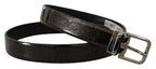 Dolce & Gabbana Black Leather Vernice Metal Buckle Belt - Maison Luxe